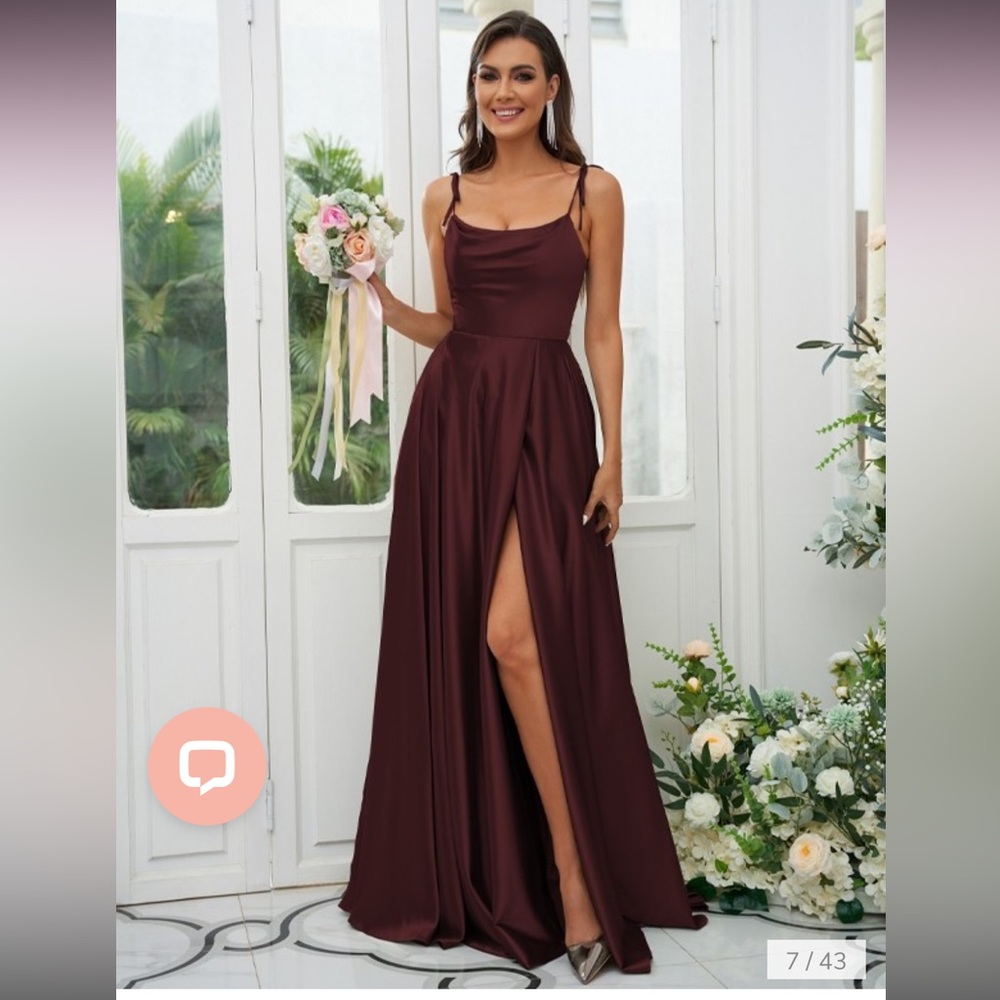 Elegant Hebeos Cabernet Bridesmaid Dress